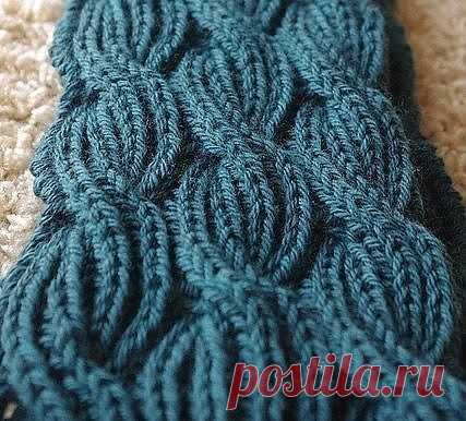 Шарф двусторонним узором спицами. / knittingideas.ru