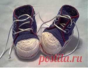 Пинетки “Кеды” | Вязание крючком, схемы вязания, бесплатное вязание крючком