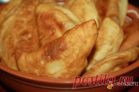 Чебуреки с курицей и кислым яблоком на кефире фото рецепт приготовления