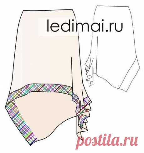 Асимметричная юбка выкройка