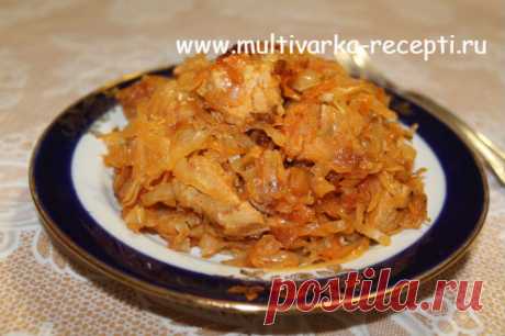 Тушеная капуста с мясом в мультиварке