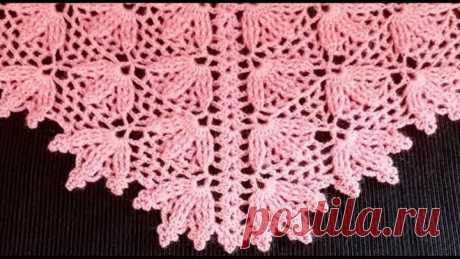 Вяжем потрясающую шаль "Трилистник" крючком🍀🍀🍀//HOW TO CROCHET BEAUTIFUL SHAWL//Бактус крючком//