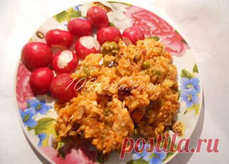 Имбирный рис с овощами и вареники с вишней в мультиварке