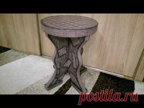 Табуретка, стул из картона своими руками.Chair out of cardboard