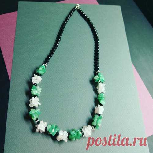 500 р-Ожерелье из АВАНТЮРИНА, розового КВАРЦА и АГАТА - Жаклин - 54 см оптом - общая сумма заказа на 5000 руб. Дост РФ.