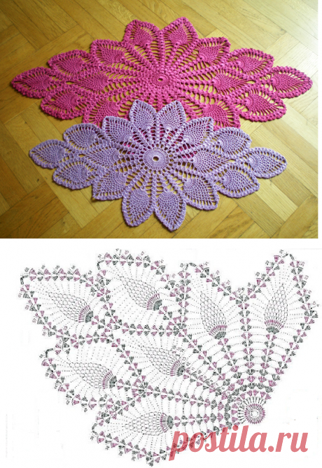 Diamond Oval Pineapple Doily Free Pattern Diagram - Salvabrani