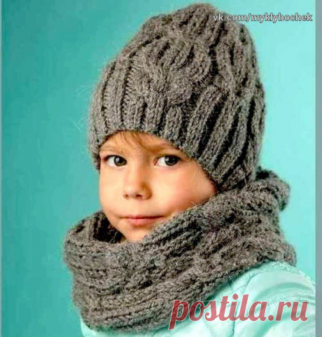 ​Шапочка и снуд на ребенка 3-5 лет