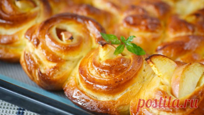 Булочки с яблоками на кефире. Нежные, как бабушкины руки - На Кухне