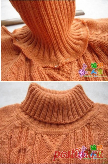 Присоединение воротника свитера