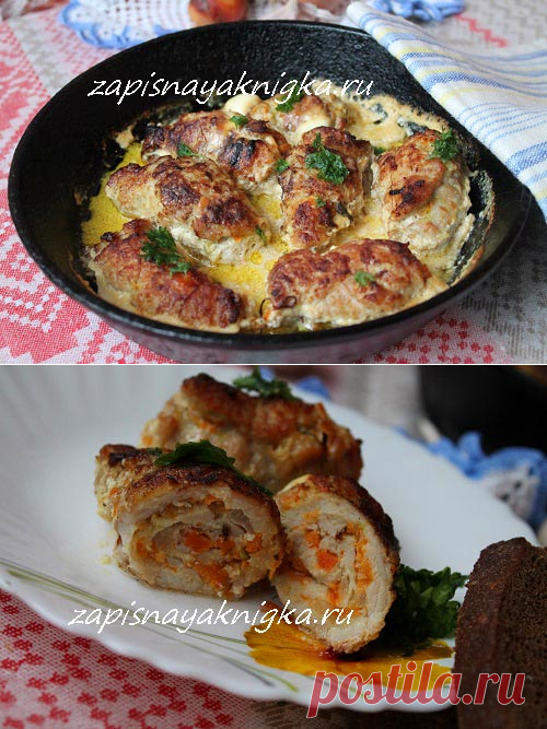 Свиные рулетики с начинкой.