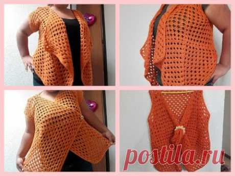 #CHALECO IRREGULAR A #CROCHET  Y # GRANNY #SQUARE TODAS LAS TALLAS