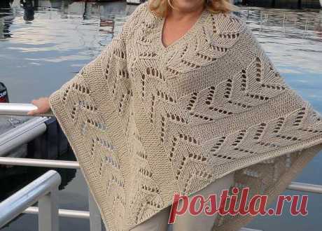 Пончо спицами схемы и описание