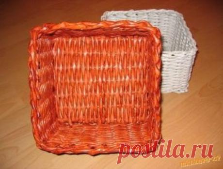 Квадратные корзины из газет. — Сделай сам, идеи для творчества - DIY Ideas