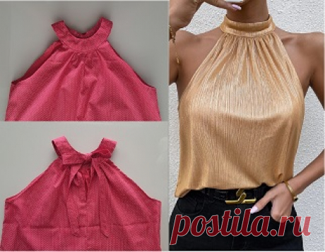 Blusa cava americana: molde, margem de costura, plano de corte, costura e acabamento - Marlene Mukai Molde da blusa cava americana gola redonda: