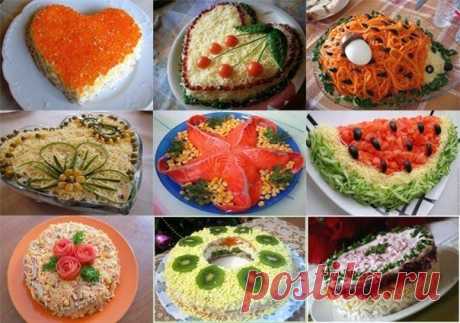 ТОР - 9 ВКУСНЫХ САЛАТОВ НА ПРАЗДНИЧНЫЙ СТОЛ Лучшим хозяйкам на заметку 1. Салат &quot;Сердце ангела&quot; 2. Салат &quot;Морская звезда&quot; 3. &quot;Ежик с корейской морковью&quot; 4. Слоеный салат &quot;Мой генерал&quot; 5. Салат с курицей, грибами и сыром 6. Салат &quot;Арбуз&quot; 7. Вкусный салат с копченной колбасой 8. Салат из курицы с сыром 9. Салат &quot;Малахитовый браслет&quot; 1. Салат &quot;Сердце ангела&quot; Ингредиенты: - 1 куриная грудка (вареная) - 1-2 яблока (кисло-сладкие)…