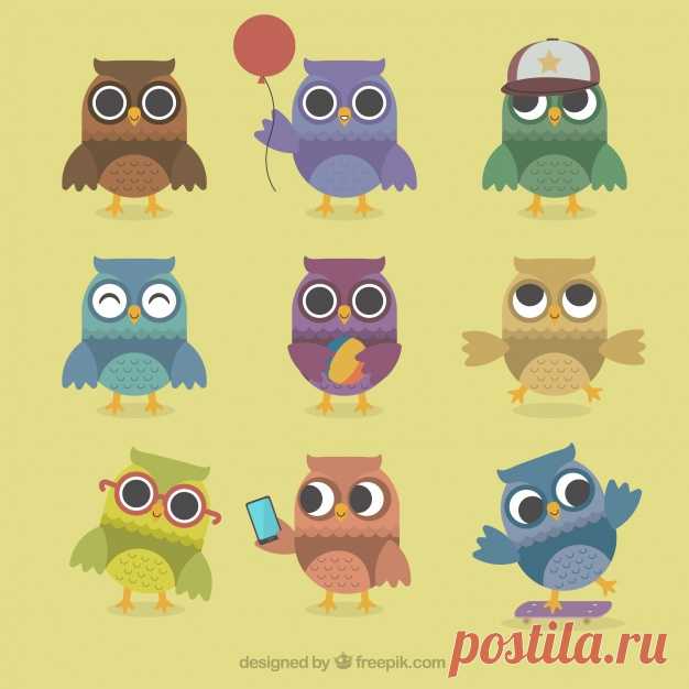 Коллекция сов в плоской конструкции Более миллиона свободных векторов, PSD, фотографии и бесплатные иконки. Эксклюзивные халявы и все графические ресурсы, которые необходимые для ваших проектов