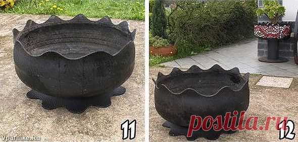 Делаем из шины вазон. Фотоинструкция | vparnike.ru
