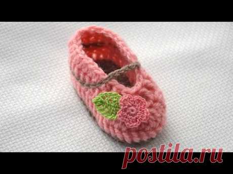 Вязание крючком. Пинетки для новорожденного. VERY EASY Baby Slippers - YouTube