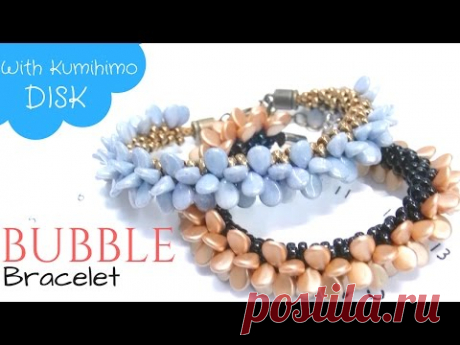 Beading Ideas - Bubble Bracelet with Kumihimo disk