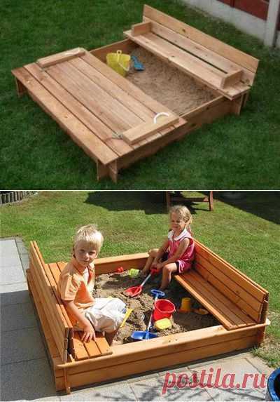 Закрывающаяся песочница. Идея для умельца | Умелые ручки