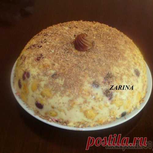 Летний вишневый торт без выпечки
