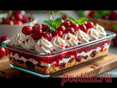 🍒Оригинальный итальянский вишневый тирамису готовится за 10 минут, без духовки, без яиц, так просто