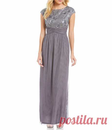 Brianna Stretch Sequin Mesh Gown | Dillards
