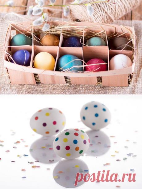 Простые способы украсить яйца к Пасхе.