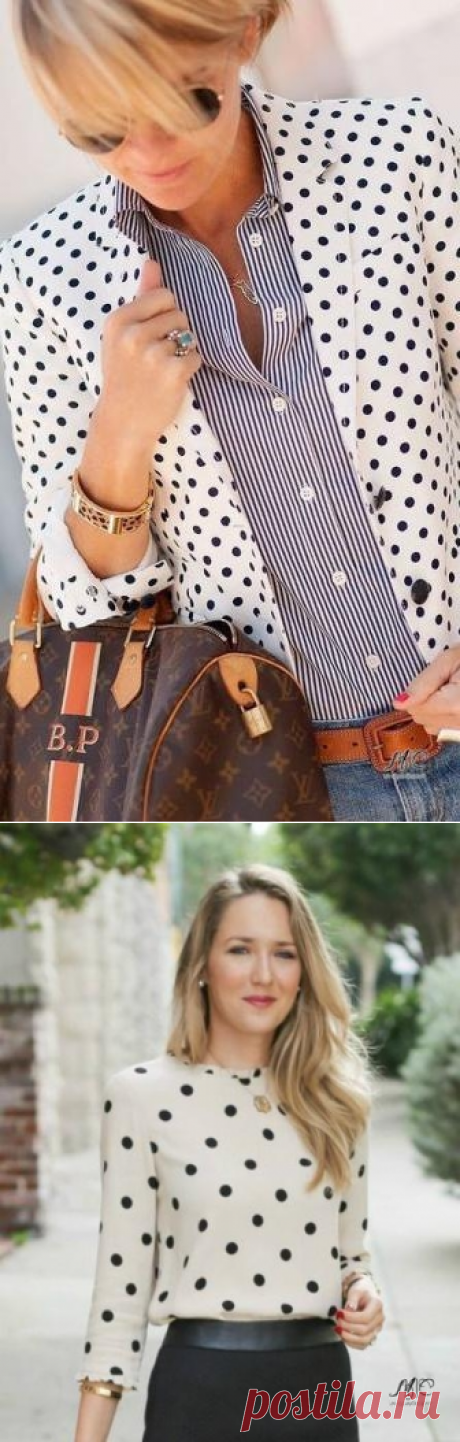 Стильные наряды в черно-белый горошек