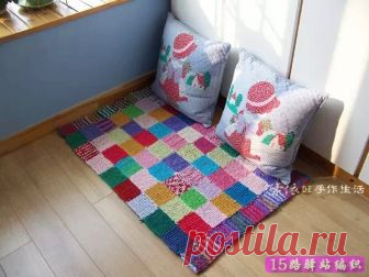коврик из старых футболок. идея от японцев
