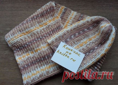 Как связать спицами шапку - бини и снуд для женщин , Вязание для женщин