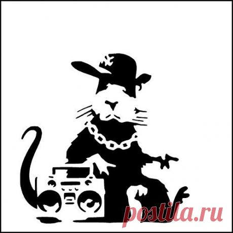 BANKSY Rat POCHOIR / HIP HOP RAT / A4 Feuille Taille (Design 17x17cm) / Maison Décor ART PEINTURE POCHOIR: Amazon.fr: Cuisine & Maison