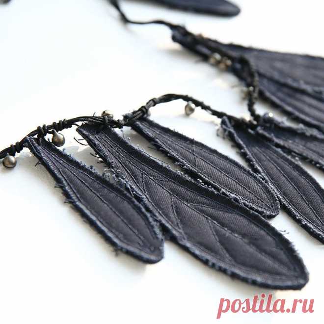 Hand made Cotton And Linen Leaf And Boll Necklace – Buykud