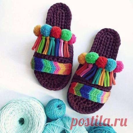 Уютные вязаные тапочки для дома: вяжем за один вечер | Хитрости жизни