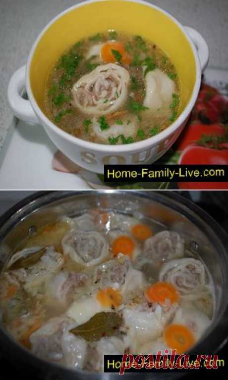 Суп с мясными рулетами - Кулинарные рецепты