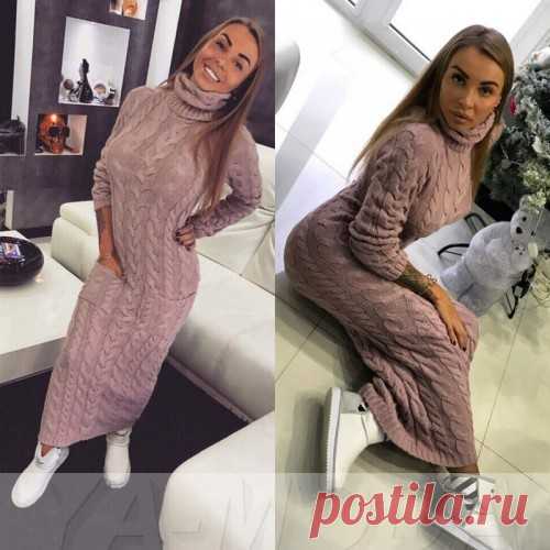 Длинное вязаное платье Доратти