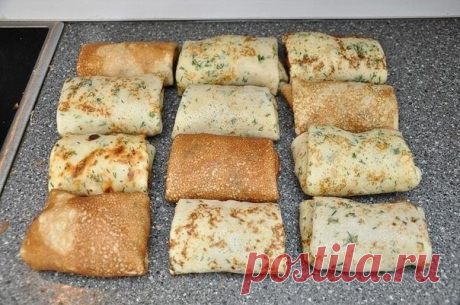 Блинчики с начинкой в панировке