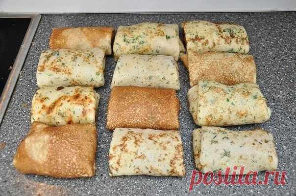 Блинчики с начинкой в панировке