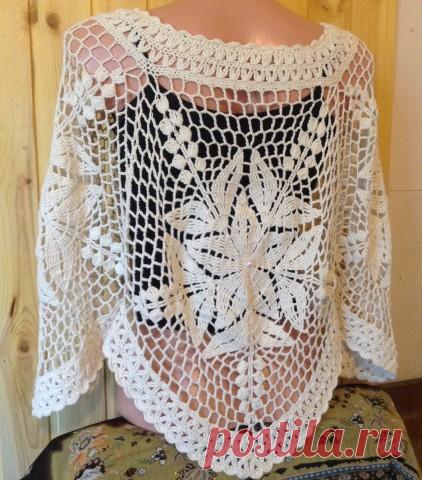 Ажурная накидка из мотивов