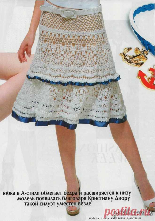 Вяжем крючком. Юбка ярусами. Описание, схемы
