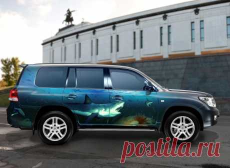 АЭРОГРАФИЯ TOYOTA LAND CRUISER  АКУЛЬЯ ПАСТЬ.