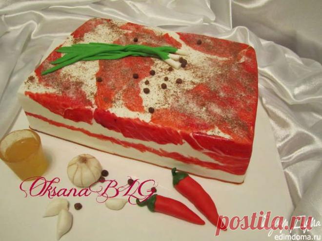 Торт в форме куска сала.