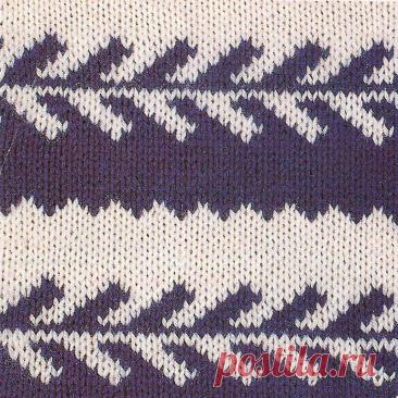 Узор № 110 - жаккардовый контрастный орнамент. Схему вязания и условные обозначения вы сможете увидеть на сайте.
