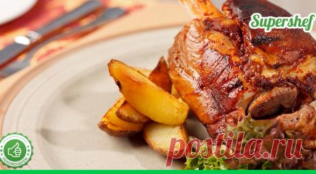 Как запечь картошку с рулькой в рукаве - СУПЕР ШЕФ