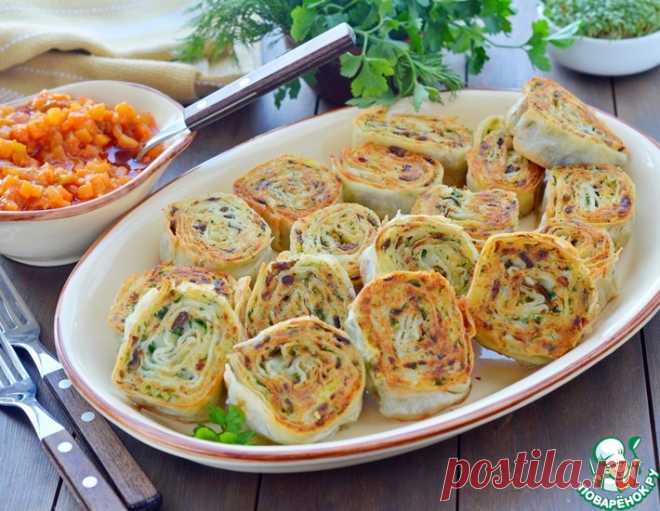 Картофельно-грибные рулетики из лаваша – кулинарный рецепт