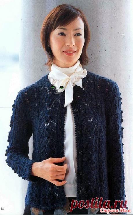 Ажурный жакет с широкими полочками. Спицы. - ВЯЗАНАЯ МОДА+ ДЛЯ НЕМОДЕЛЬНЫХ ДАМ - Страна Мам