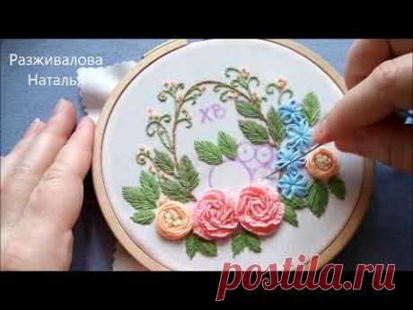 МК. Пасхальная вышивка. Очень просто! Часть 2. Embroidery for Easter. Part 2. Step by step! Вышивка крестом и гладью - просто роскошь!