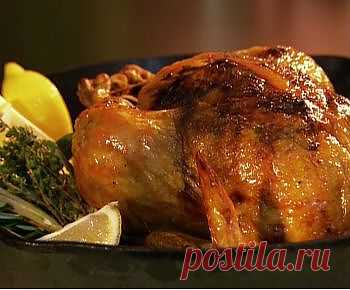 Рецепт запеченной курицы с миндалем - Горячие блюда . 1001 ЕДА вкусные рецепты с фото!