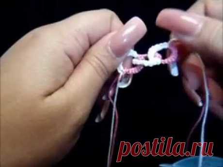 frivolite-tatting lesson 78 - anillos divididos entrelazados - interlocking split rings 1