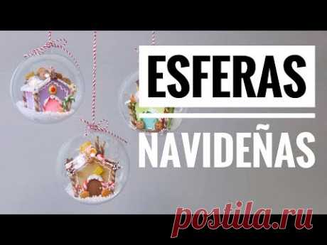 Esferas Navideñas Con Mini Casitas de Jengibre Dentro | Mis Mejores Ideas | Porcelana Fría